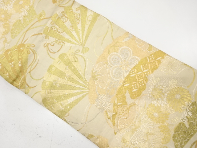 JAPANESE KIMONO / ANTIQUE NAGOYA OBI / WOVEN MARI BALL & FLOWER